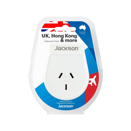 Jackson Outbound Travel Adaptor - Compact Lightweight - UK Hong Kong Compatible