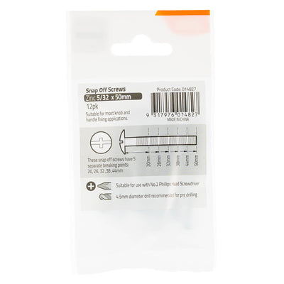 Taskmaster 5 Zinc Snap Off Screw 12 Pack - 32 x 50mm