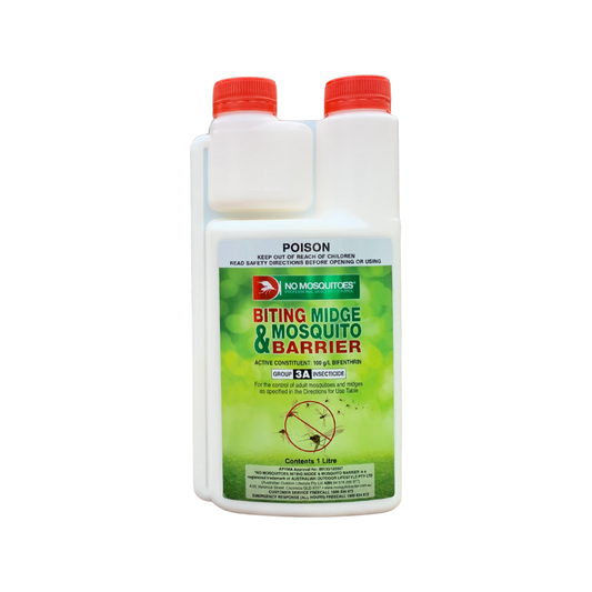 No Mosquitoes Biting Midge Mosquito Barrier Spray - 1L Concentrate - 100L Solution - Effective for 6 Weeks - Auzzistore