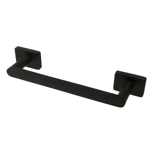 Barelli Matte Black Rigoni Base Double Towel Bar - 288mm x 42mm x 70mm - Black