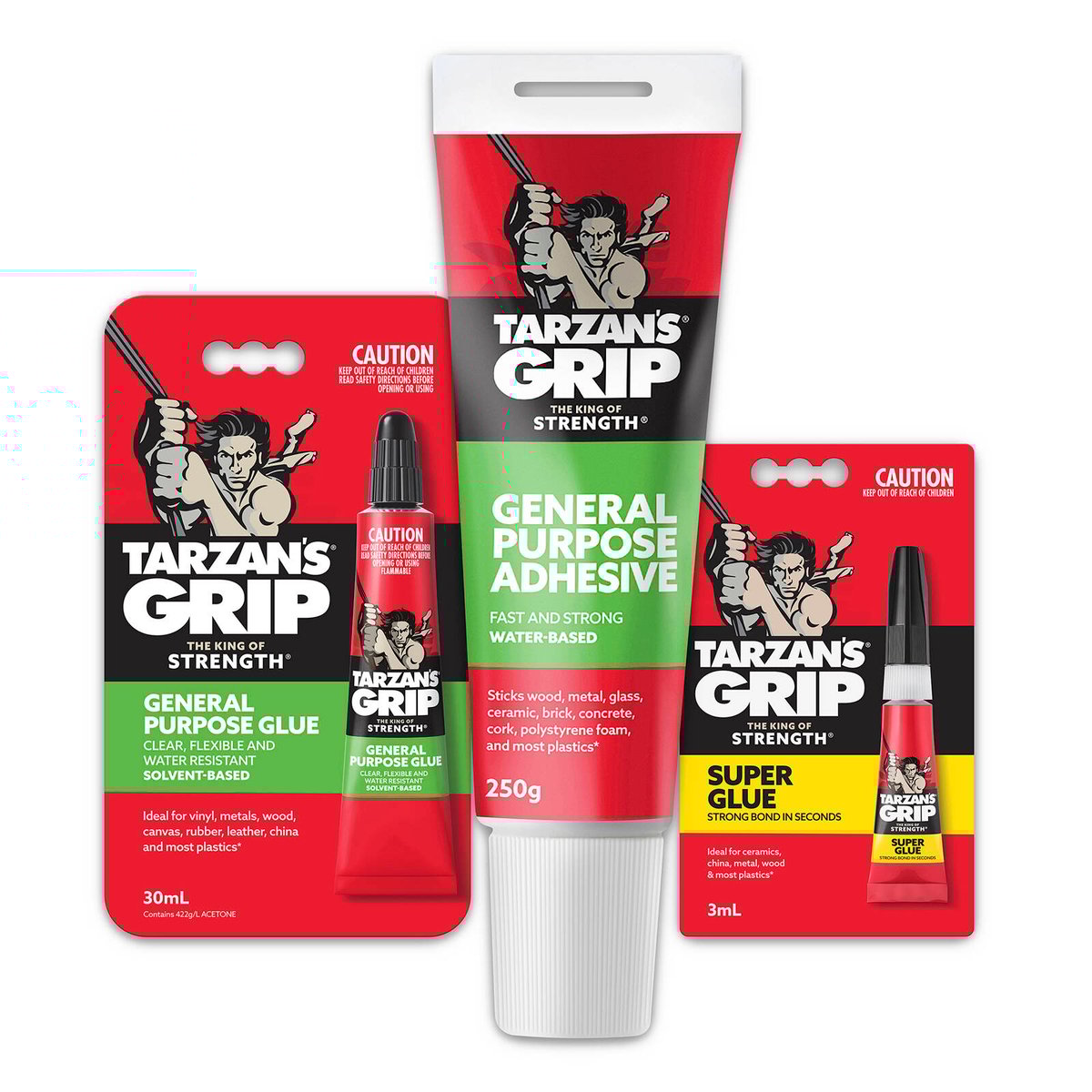 Tarzan S Grip Super Glue 3ml - Fast-Setting Multi-Purpose Adhesive