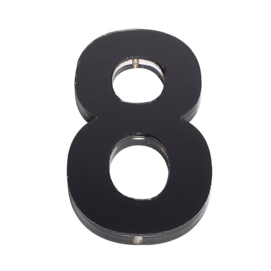 Sandleford House Number 8 - 120mm Black Acrylic - Modern Design