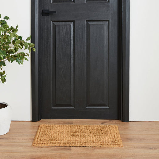 Madras Link Coir Door Mat - 45 x 75cm - Natural - Durable & Nonslip – view 2