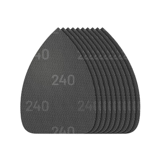 Full Boar Triangular Mesh Sanding Sheets 240g 10 Pack - 100mm x 140mm - Washable, Reusable