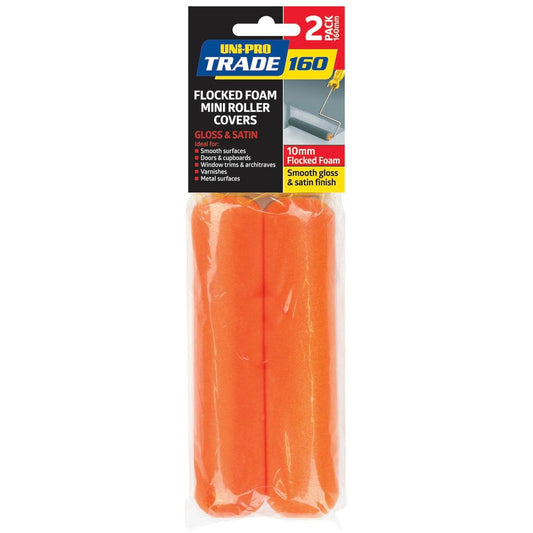 UNi-PRO Trade Foam Roller Cover - 160mm - Flocked - Gloss Finish - Auzzistore
