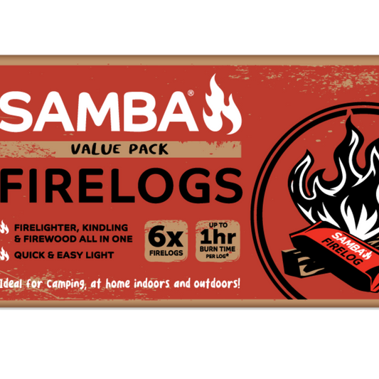 Samba 3 in 1 Fire Log 6 Pack - 254mm x 146mm x 222mm - Easy Lighting - 1 Hour Burn – view 2