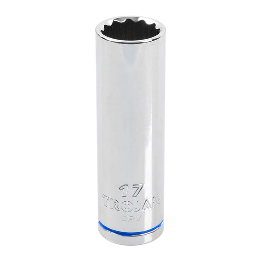 Trojan 17mm Deep Socket - 1/2" Drive - Chrome Vanadium - Durable - 12-Point - Auzzistore