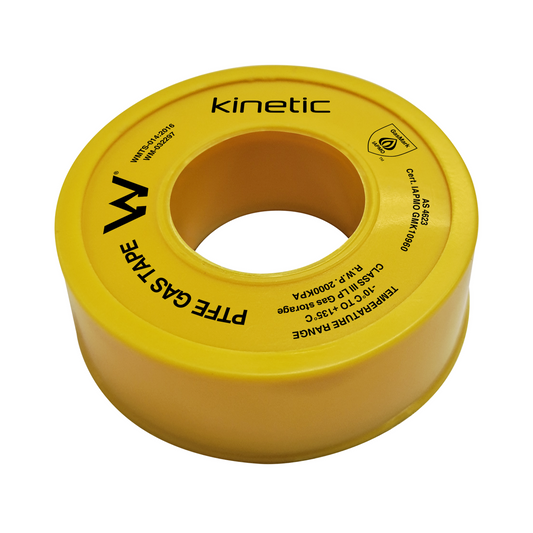 Kinetic Gas Thread Seal - 12mm x 10m - Yellow - PTFE - Gas Safety Certified – view 2 - Auzzistore