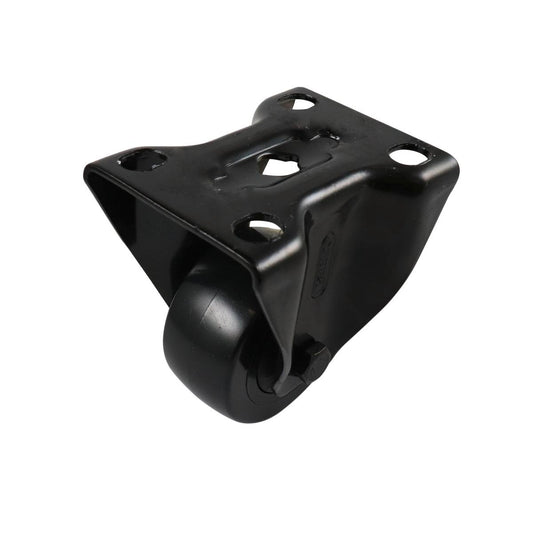 Easyroll 50mm Black PVC Fixed Castor - Durable Fixed Wheel - 60kg Load Rating - Auzzistore