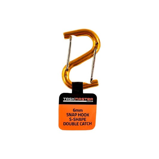 Taskmaster Aluminium S Shape Carabiner 6mm Lightweight Durable