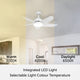 Brilliant 100cm Matt White Bellis AC Ceiling Fan - Remote Control - LED Light