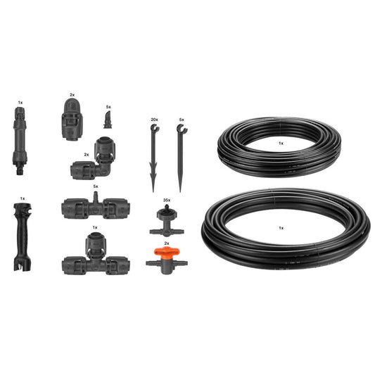 Gardena Micro Irrigation Garden Bed Set - 35 Plants - 440mm x 445mm - Black - Water-Saving Drip System – view 2 - Auzzistore