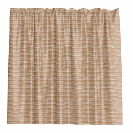 Barelli Polyester Shower Curtain - Textured Waves Natural - 180x180cm - Water-Repellent
