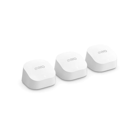 Amazon Eero 6 Mesh Dual Band Wi-Fi 6 Router 3 Pack - 1 Gbps - White - 420m² Coverage - Auzzistore