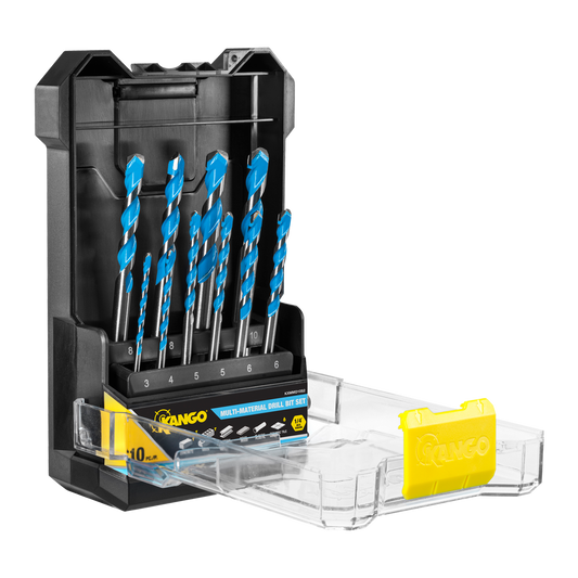 Kango 10 Piece Multi Material Drill Bit Set - 1/4" Shank - 3mm to 10mm - Durable Carbide Tips – view 2 - Auzzistore