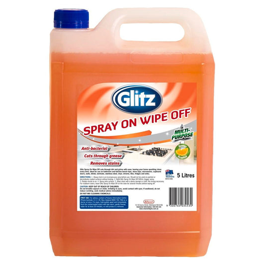 Glitz 5L Spray On Wipe Off Cleaner - HDPE Plastic - Cuts Through Grease