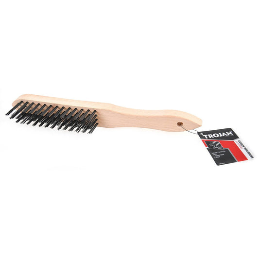 Trojan Carbon Steel Wire Brush 4 x 15 Rows - 30mm x 285mm - Deburring, Rust Removal – view 2 - Auzzistore