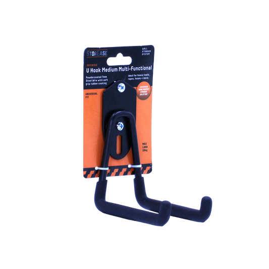 Storease Medium Wall Storage System U Hook - 20kg Capacity - Black