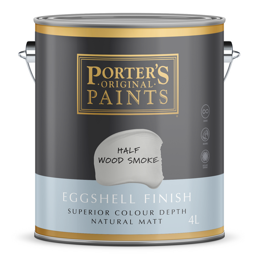 Porter S Broadwall Washable Paint 4L - Half Wood Smoke - Eggshell Finish - 4L - Auzzistore
