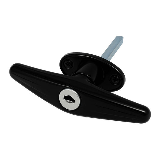 Liftaway Lockable T Handle LA135 - 100mm x 35mm x 118mm - Black Chrome - 2 Keys - Auzzistore
