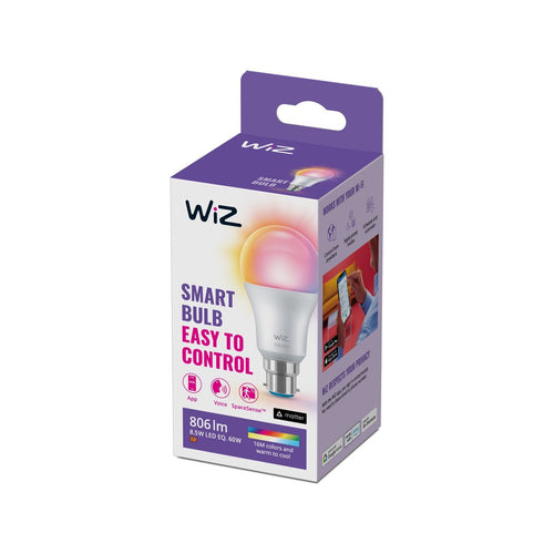 Wiz A60 B22 LED Smart Globe - 8W - 806lm - Full Colour - App Controlled