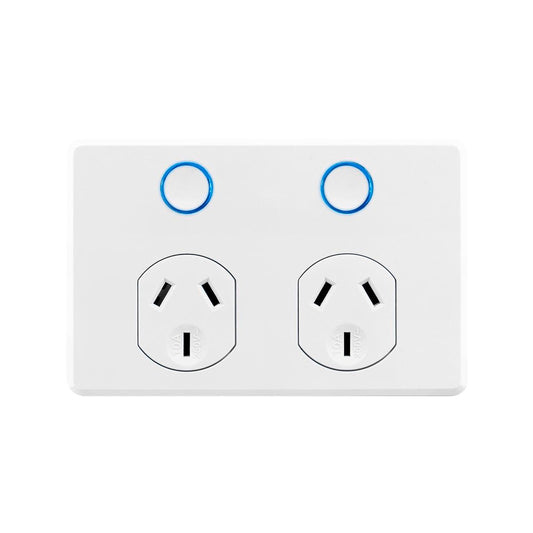 Deta Double Powerpoint - 250V - Polycarbonate - Touch Activated - 2 Pack - Auzzistore