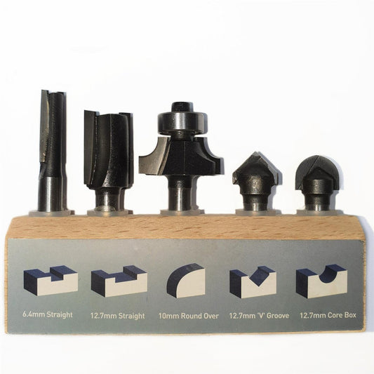 Ultra Router Bit Set - 5 Piece - 6.4mm Tungsten Carbide - Durable – view 2 - Auzzistore