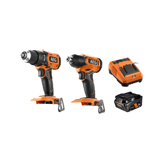 AEG 18V Hammer Drill & Impact Driver Combo Kit - 2 Piece - 5.0Ah Battery - Auzzistore