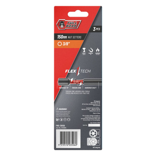 Full Boar Magnetic Impact Nut Setters 3 Pack - 3/8" x 150mm - Durable, High-Torque – view 2 - Auzzistore