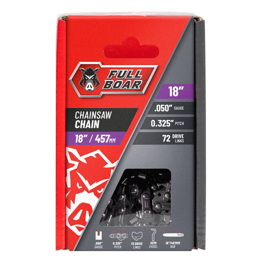Full Boar Chainsaw Chain - 18" 457mm - Semi Chisel - 72 Drive Links - 0.050" Gauge - 0.325" Pitch - Auzzistore