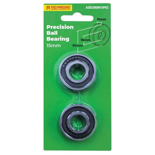 Richmond Precision Bearing 2 Pack - 35 x 15 x 11mm - Rubber Sealed - Auzzistore