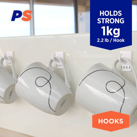 Permastik Mug Hooks - 10 Pack - Plastic - Removable Adhesive – view 2