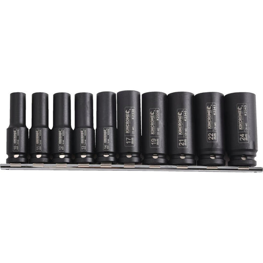 Kincrome Deep Impact Socket Set - 10 Piece - Chrome Molybdenum - Rust Resistant - Auzzistore