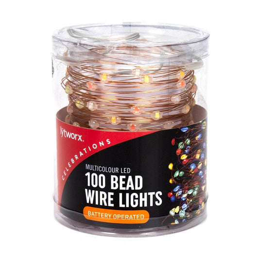 Lytworx Bead Wire Lights - 9.5m - Multicolour - Battery Operated - Auzzistore