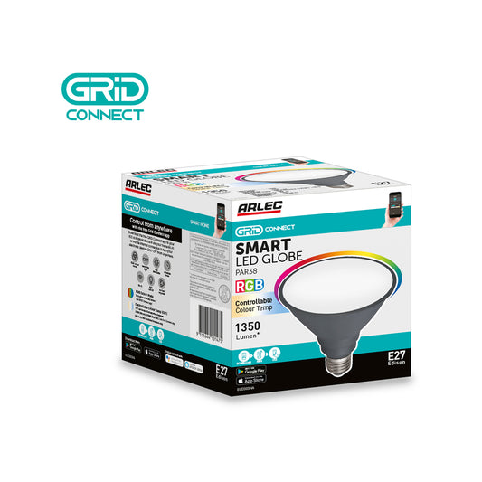 Arlec 15W 1350lm Grid Connect Smart LED PAR38 E27 CCT Globe