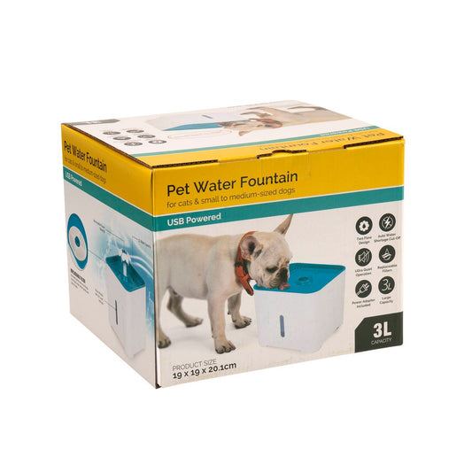 Dats 3L Pet Water Fountain - Continuous Flow - 3 Litres - White