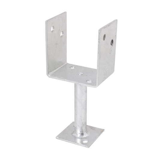 Pryda Full Stirrup Post Anchor 130 x 100mm - M10 - Galvanised Steel - Termite Protection – view 2 - Auzzistore