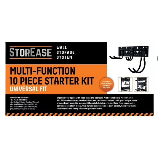 Storease 10 Piece Wall Storage System - 200mm x 430mm - Black - Durable Metal – view 2