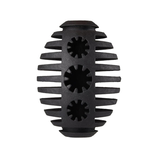 Gladiator Rugby Dog Toy - 10cm - Black - Durable Natural Rubber - Dental Care