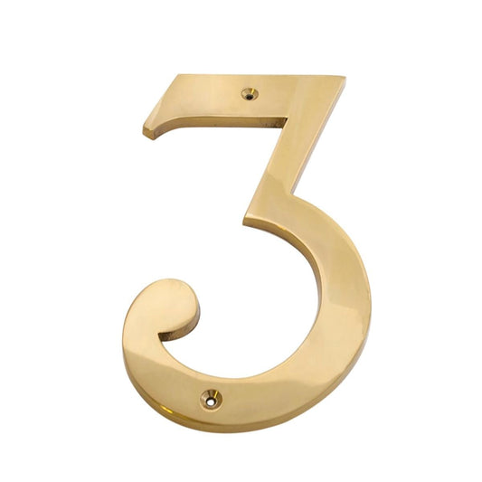 Sandleford Brass House Number 3 - 150mm - Weather-Resistant