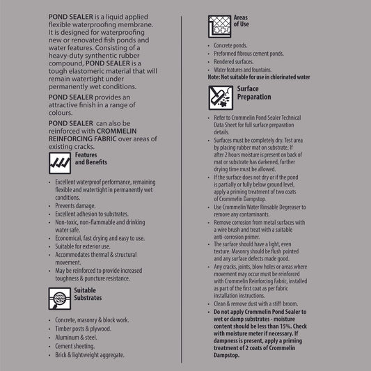 Crommelin Pond Sealer - 4L - Water Based Membrane - UV Stable – view 2 - Auzzistore