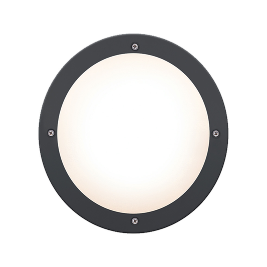 Hpm Oroya LED Round Bunker Light - 16W - 1530 Lumens - Black - 300mm