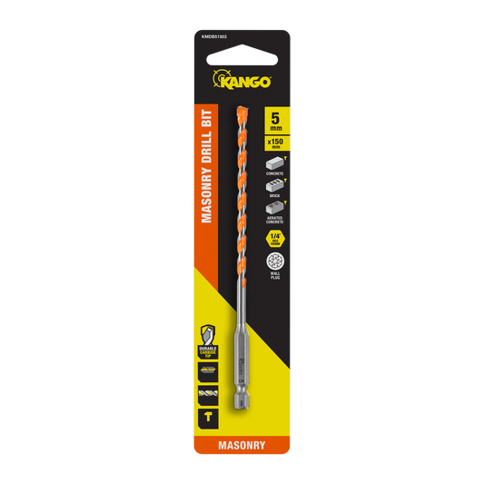 Kango 5 x 150mm Masonry Drill Bit - Durable Carbide Tip - Precision Start - Auzzistore