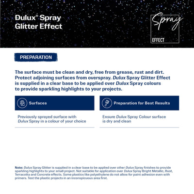 Dulux 300g Multi Glitter Effects Spray Paint - 0.3L - Fast Drying - Self-Priming