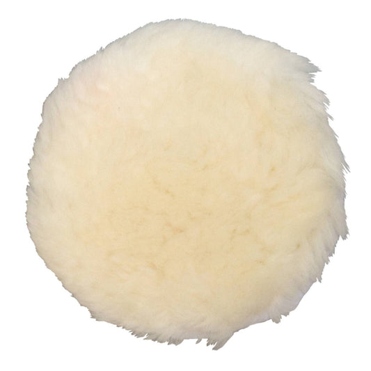 Josco 125mm Hook and Loop Lambswool Bonnet Polishing Pad - 100% Australian Lambswool - Ideal for Cut and Polish