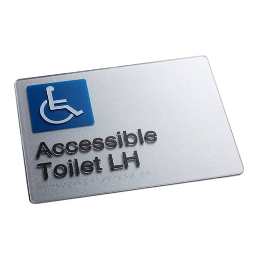 Sandleford 180 x 235mm Accessible Toilet LH Braille Sign - Auzzistore
