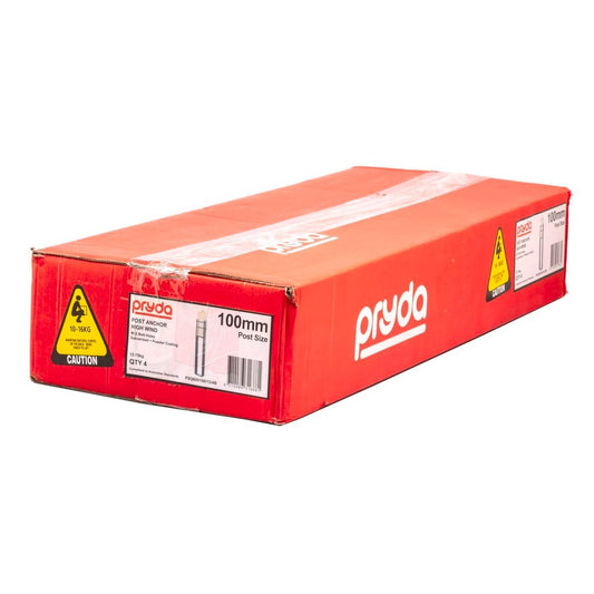 Pryda Hdg Black Post Anchor 600 x 100mm Box of 4 - Durable Steel - U-Shaped Base - Auzzistore