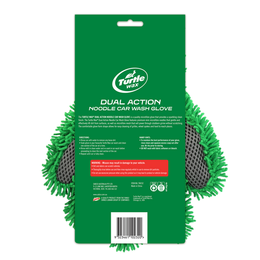 Turtle Wax Dual Action Noodle Car Wash Glove - 190mm x 285mm - Multi-colour - Non-scratch Microfibre – view 2