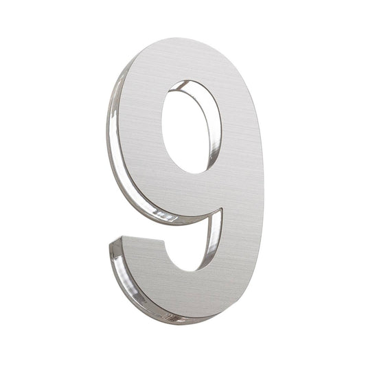 Sandleford 120mm Stainless Steel House Number 9 - Silver - UV Resistant