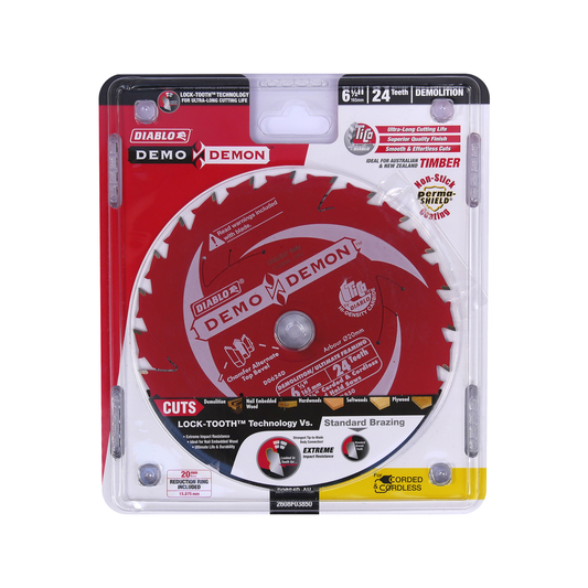 Diablo 165mm 24T Framing Demolition Saw Blade - Precision Cutting - Durable